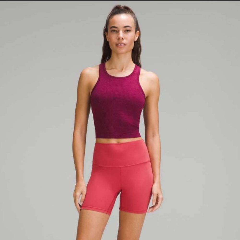 Lululemon Ebb To Street Crop Racerback Tank Top Sports Bra Deep Luxe Size 4